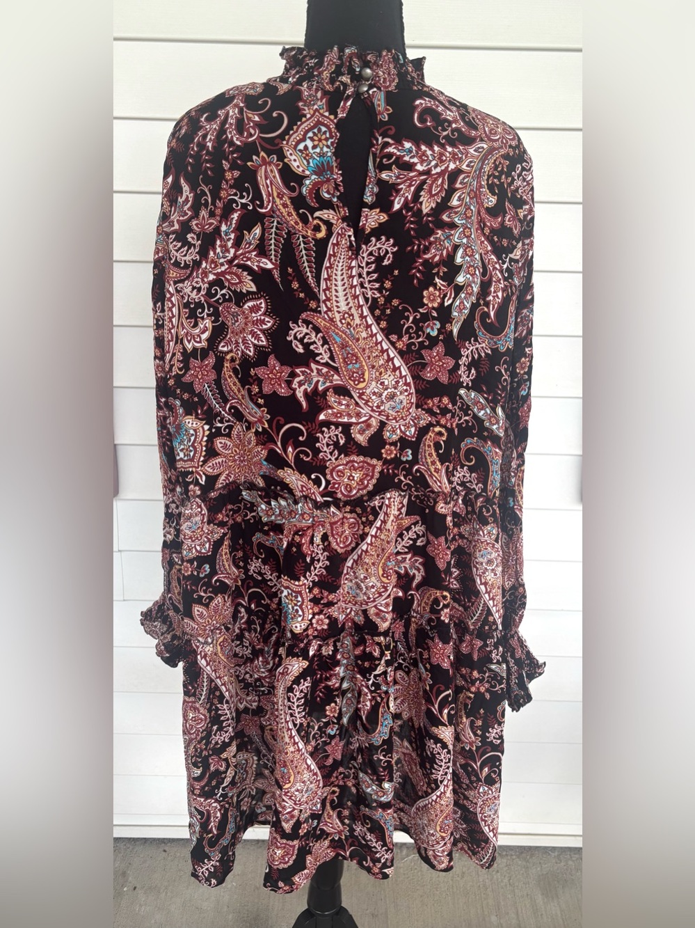 Anthropologie Ruffled Paisley Tiered Cady Dress Size 2X Boho Flowy - Picture 6 of 6